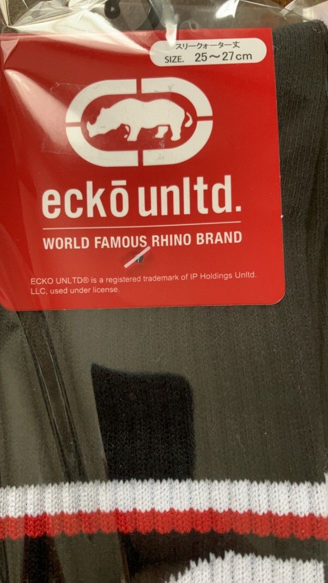 【新品未使用】ecko unltd. 靴下 クルー丈　スリークォーター丈　 メンズ　3足セット