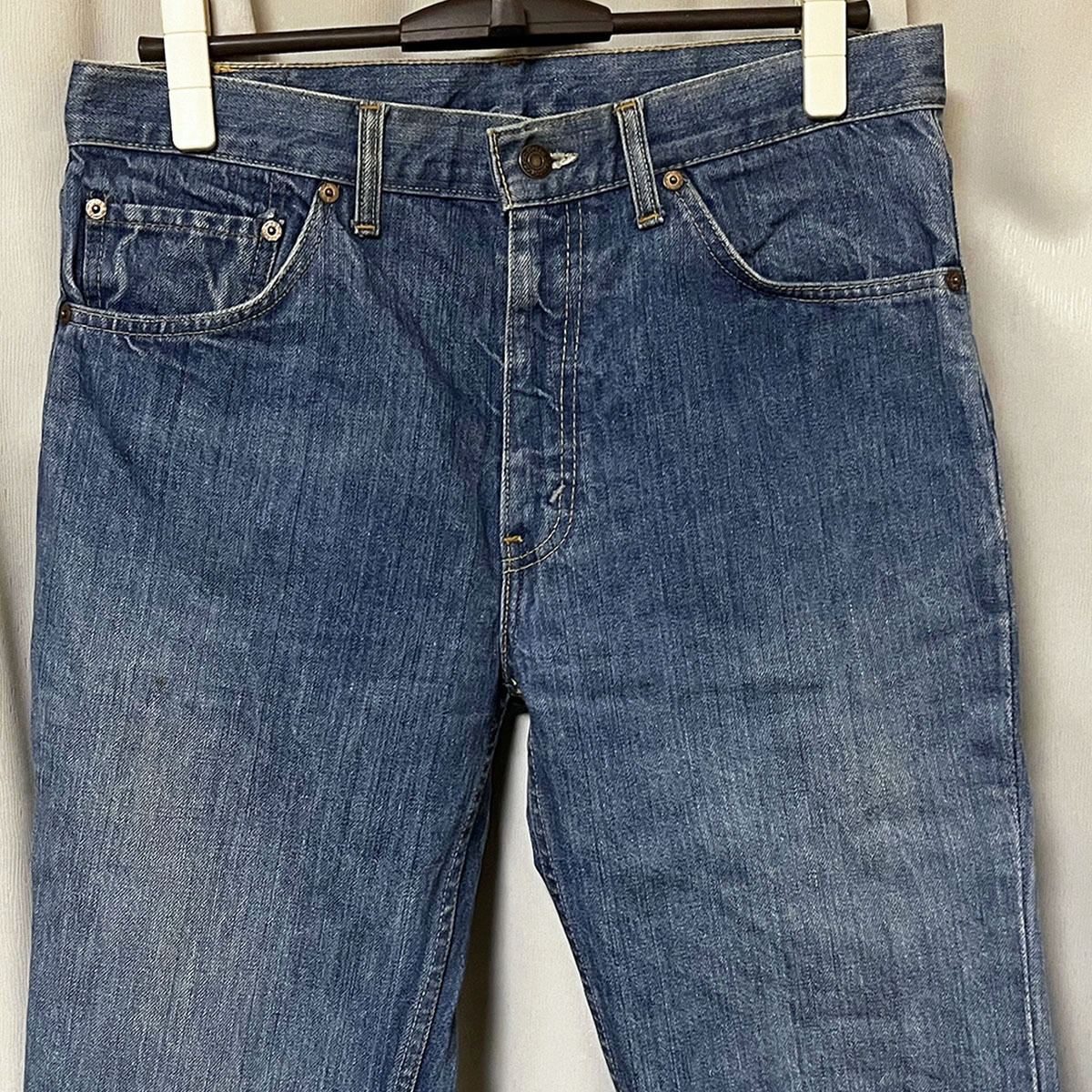 珍品 W34 70s ビンテージ ビッグE LEVIS リーバイス 507-0217 デニムパンツ フレア ジーンズ 縦落ち 646 684 ブーツカット レア 60s 501XX_画像4