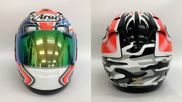 Arai RX-7 RR4 ニッキー ヘイデン ラグナ フルフェイスヘルメット ミラーシールド 内装洗濯 Mサイズ ホワイト系 アライ バイク N19027H●_画像3