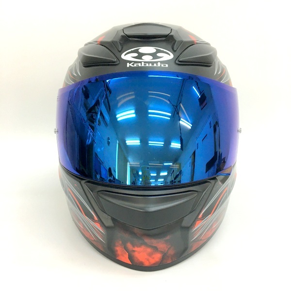OGK KABUTO SHUMA FLAME フルフェイスヘルメット 2022年製 美品 インナーパッド付 XLサイズ ブラック系 カブト バイク用品 N19001H●の画像3