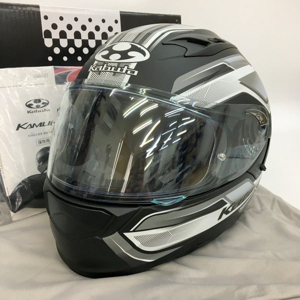 OGK KABUTO KAMUI3 ACCEL フルフェイスヘルメット 美品 PINLOCKシート装着 Lサイズ ブラック/ホワイト カブト バイク用品 N19025H●_画像1