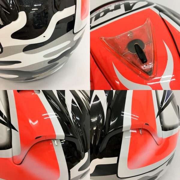 Arai RX-7 RR4 ニッキー ヘイデン ラグナ フルフェイスヘルメット ミラーシールド 内装洗濯 Mサイズ ホワイト系 アライ バイク N19027H●_画像8