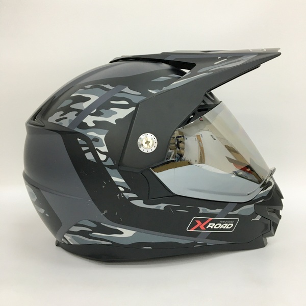 WINS X-ROAD FREE RIDE オフロードヘルメット シルバーミラーシールド装着 シールド付 Lサイズ ブラック ウインズ バイク用品 N19033H●_画像6