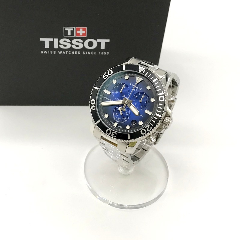 【公式】アクセサリーの激安通販 クオーツ クロノ 1000 シースター T120.417.11.041.01 腕時計 SEASTAR1000 TISSOT メンズ B4331◆ 服飾品 ティソ ブルーグラデ ティソ