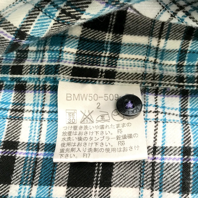 BURBERRY BLACK LABEL BMW50-509-74 チェックシャツ 長袖 シャツ ボタン カジュアル M バーバリーブラックレーベル トップス A4289◆_画像9