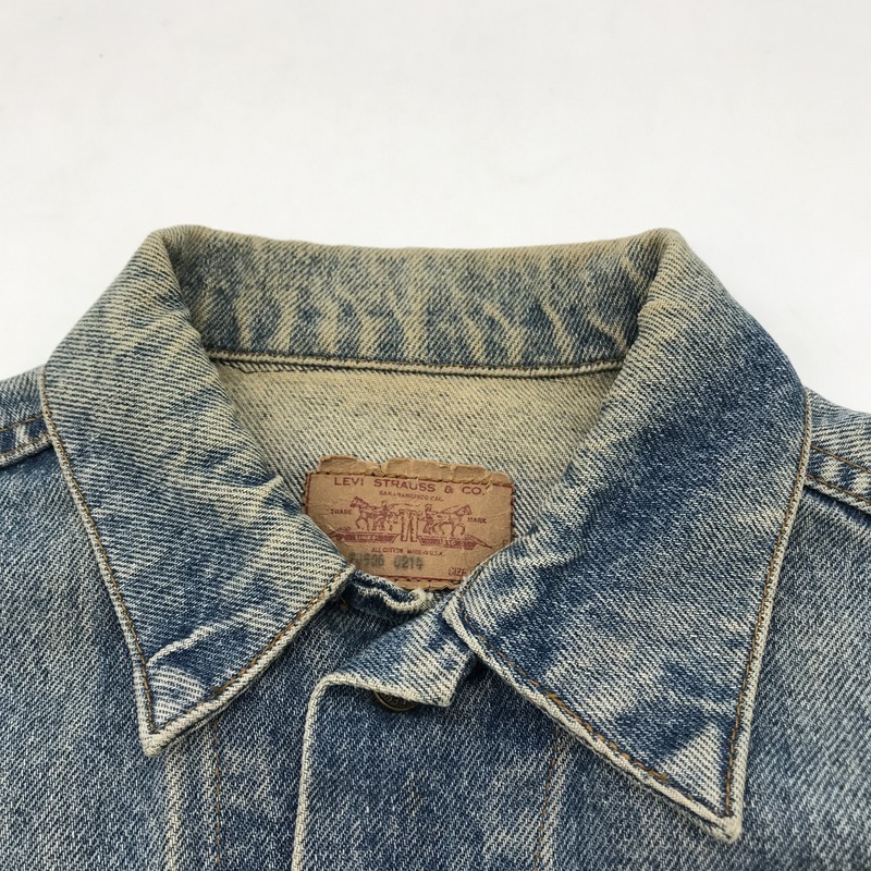 LEVIS デニムジャケット ジージャン 古着 90年代 オールド USA 赤ラベル アメカジ 38R Sサイズ相当 インディゴ リーバイス アウターA4365◆_画像4