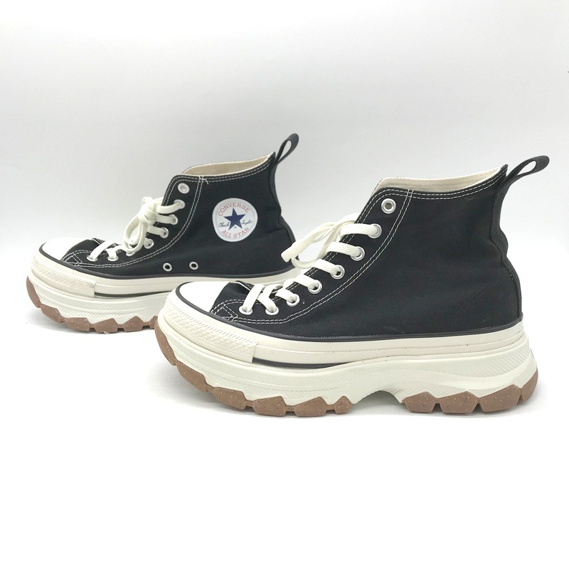 CONVERSE ALL STER TREKWAVE HI キャンバス スニーカー ハイカット カジュアル 箱付 タグ メンズ 26.5cm ブラック コンバース 靴 B4377◆_画像2