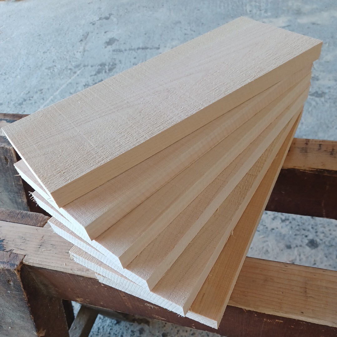 B-1621【34.2×12.7～13.3×2cm】国産ひのき　板　6枚セット　まな板　棚板　看板　一枚板　無垢材　桧　檜　DIY