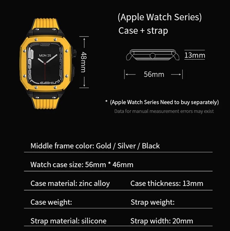 期間限定価格【高品質】Apple Watch DW5600 高級メタリックケース + シリコンベルト バンド ブラック/ホワイト 8/7/6/5/4/se 44mm 45mm_画像3