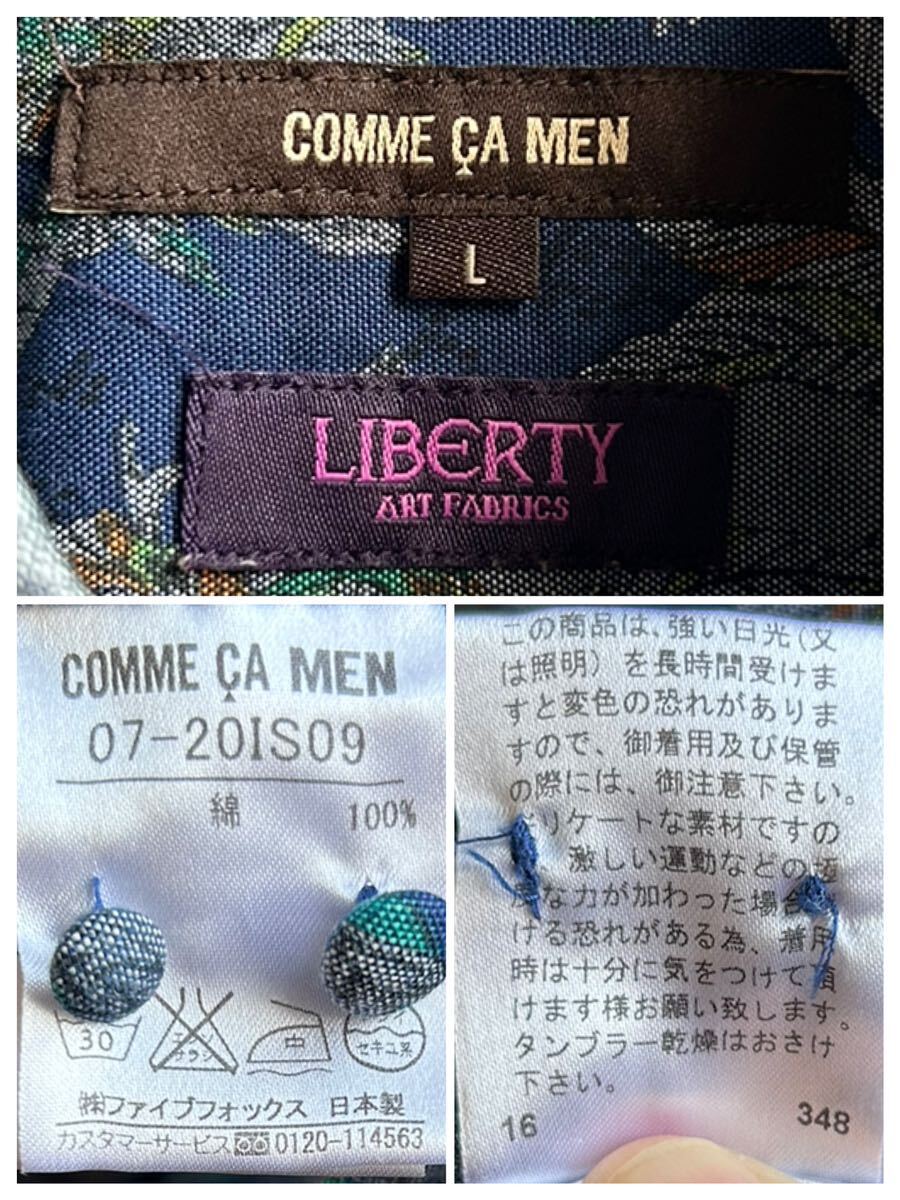 [ ultimate beautiful goods ]COMME CA MEN shirt LIBERTY special order men's L navy navy blue button down made in Japan Comme Ca men 