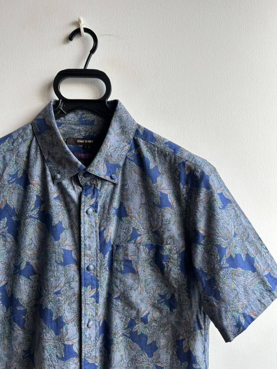 [ ultimate beautiful goods ]COMME CA MEN shirt LIBERTY special order men's L navy navy blue button down made in Japan Comme Ca men 