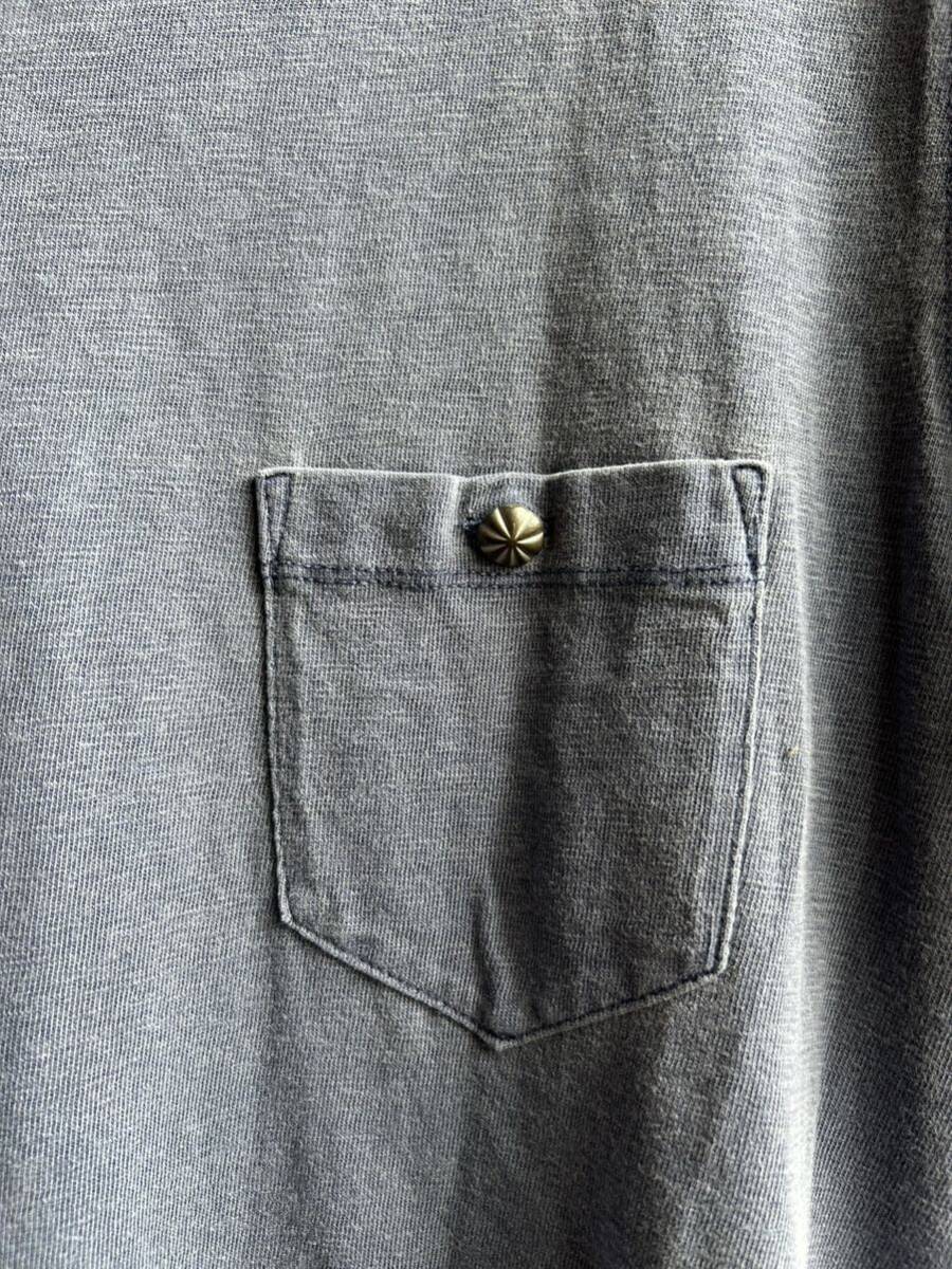 【美品】BAYFLOW カットソー 半袖 Tシャツ メンズ サイズ3 ネイビー 紺 コンチョボタン ウォッシュ加工 ベイフロー_画像3