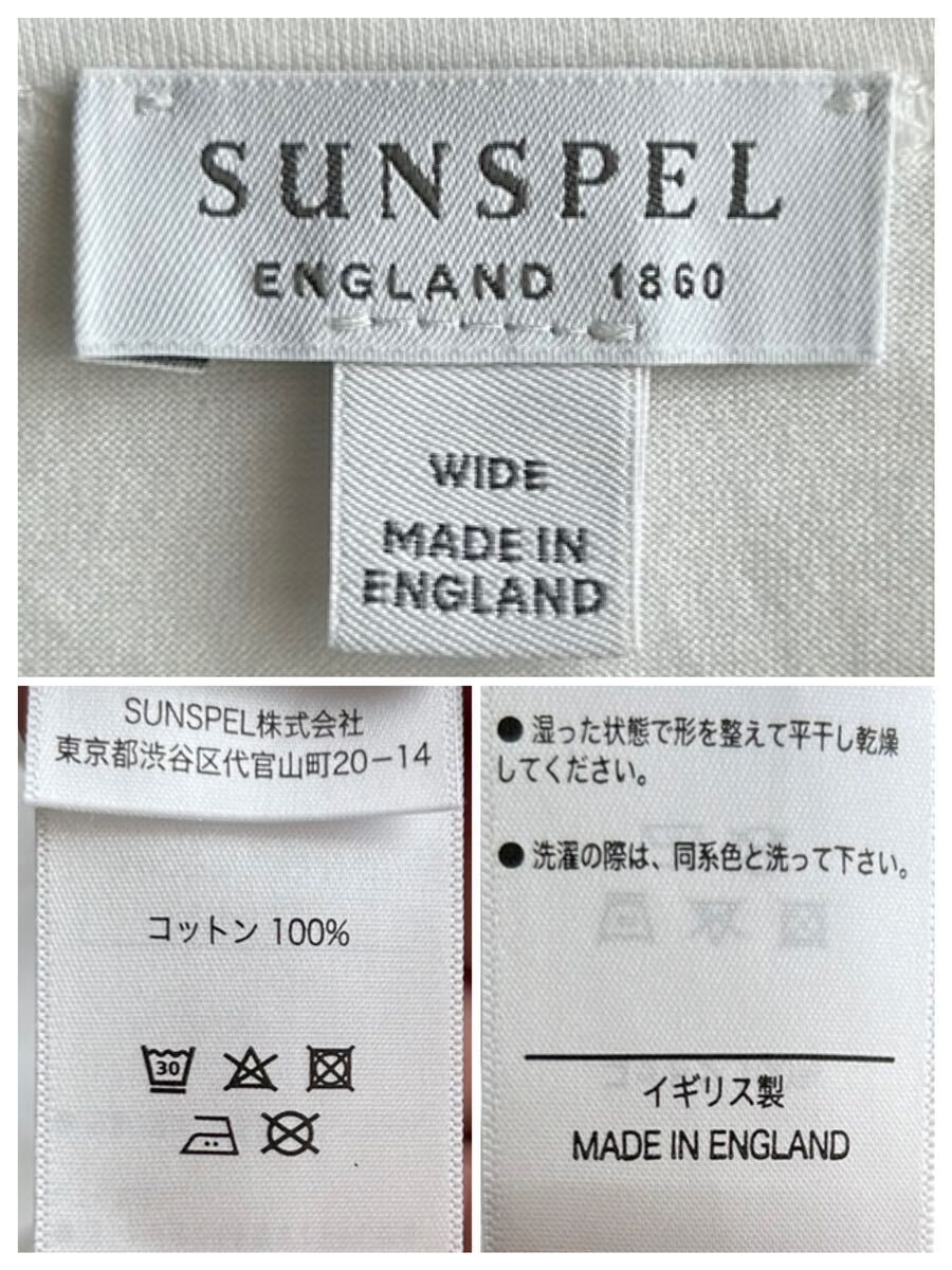 【美品】SUNSPEL カットソー Tシャツ メンズ M 白 ホワイト 無地 ワイドシルエット ENGLAND製 サンスペル_画像4