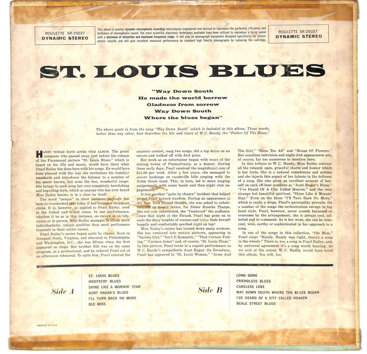 e3238/LP/米/Pearl Bailey/St. Louis Bluesの画像2