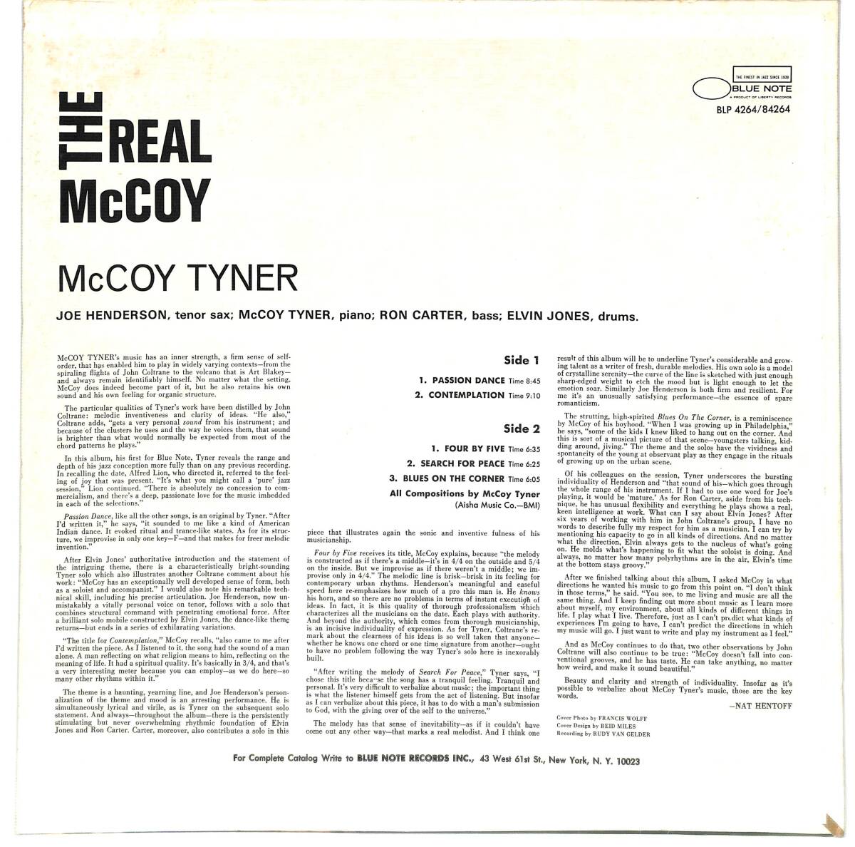 e3145/LP/米/BLUE NOTE/McCoy Tyner/The Real McCoyの画像2