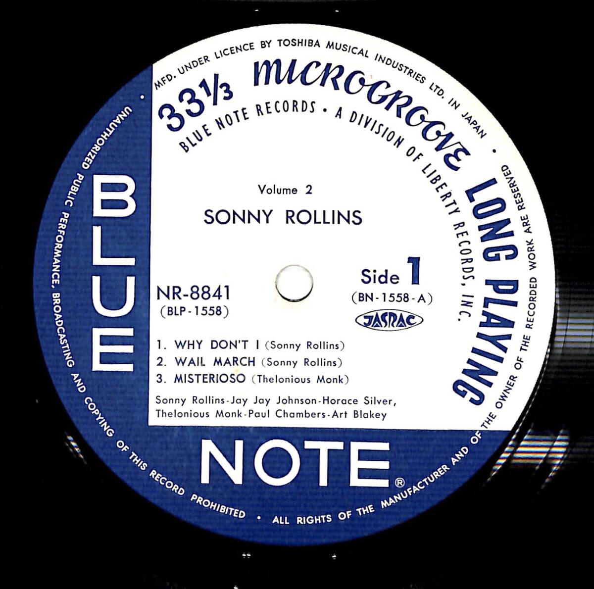 e3050/LP/BLUE NOTE/Sonny Rollins/Volume 2の画像3