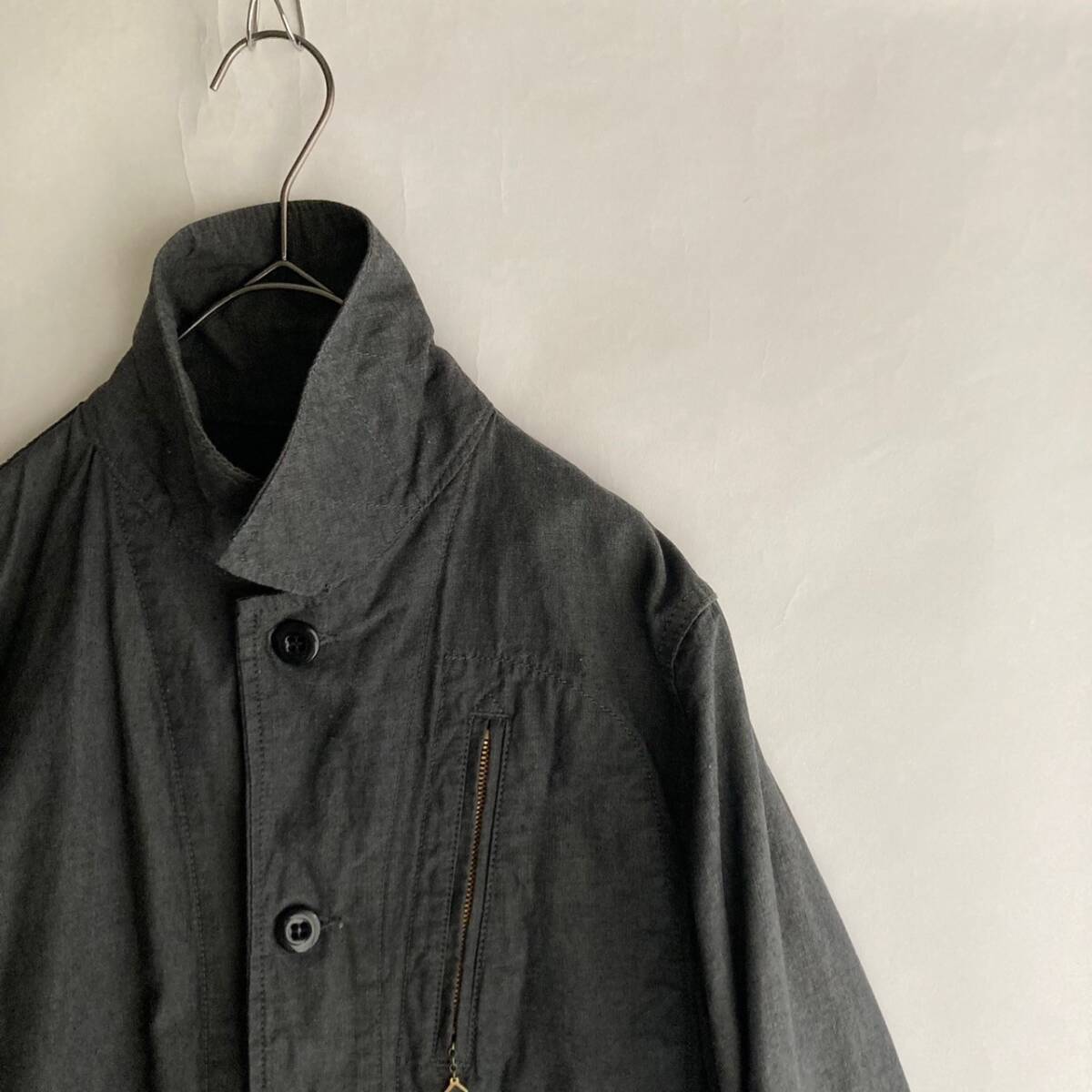 Needles Needles made in Japan Work jacket Arrow jacket cotton ×linen black car n blur - charcoal gray size XS sk