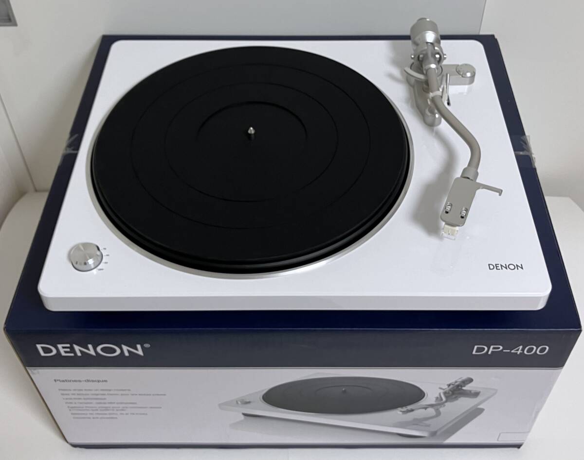 【新品同様・未使用】DENON DP-400 WT レコードプレーヤー デノン 白