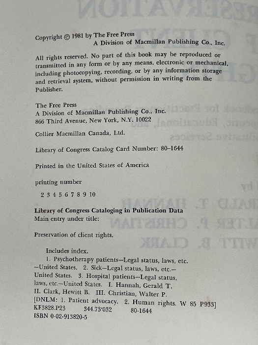 洋書、外国語書籍 Preservation of Client Rights Free Pr Hannah, Gerald T. - 洋書、外国語書籍 洋書、外国語書籍 Preservation of Client Rights Free Pr Hannah, Gerald T. - 洋書、外国語書籍