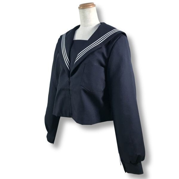 【新品未使用品】セーラー冬服上衣★学生服*前開き*紺襟*ホワイト3ライン*紺色*ネイビーボディ*155*11号(WC11G)_画像1