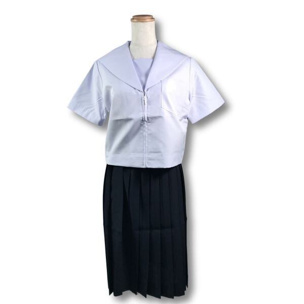 【新品未使用品】セーラー夏服上衣&おまけスカート1着★学生服*前開き*白襟*無地*白色*ホワイトボディ*150A*9号(SC150A)_画像8