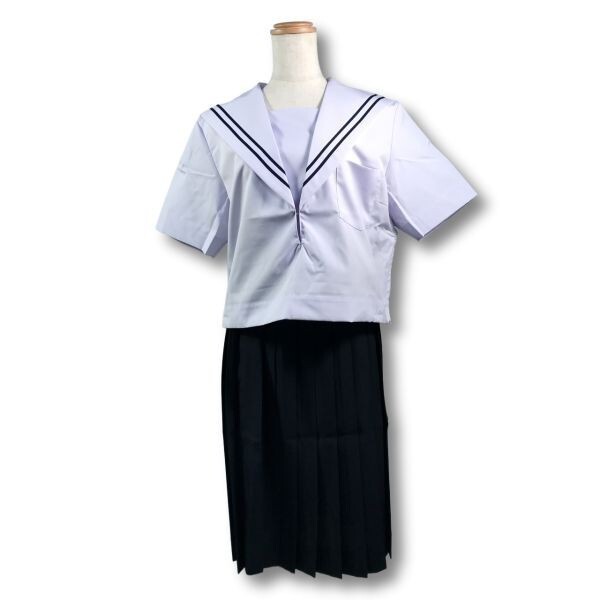 【新品未使用品】セーラー夏服上衣&おまけスカート1着★学生服*横開き*白襟*ネイビー2ライン*白色*ホワイトボディ*170B*17号(SF170B)の画像8