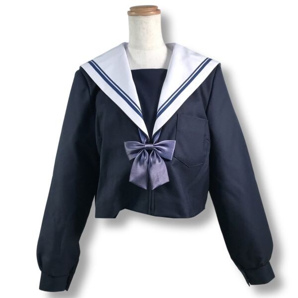 [ new goods unused goods ] sailor winter clothes on .* school uniform * front opening * white collar *2 sheets collar * navy 2 line * navy blue color * navy body *165*15 number (WH15G)