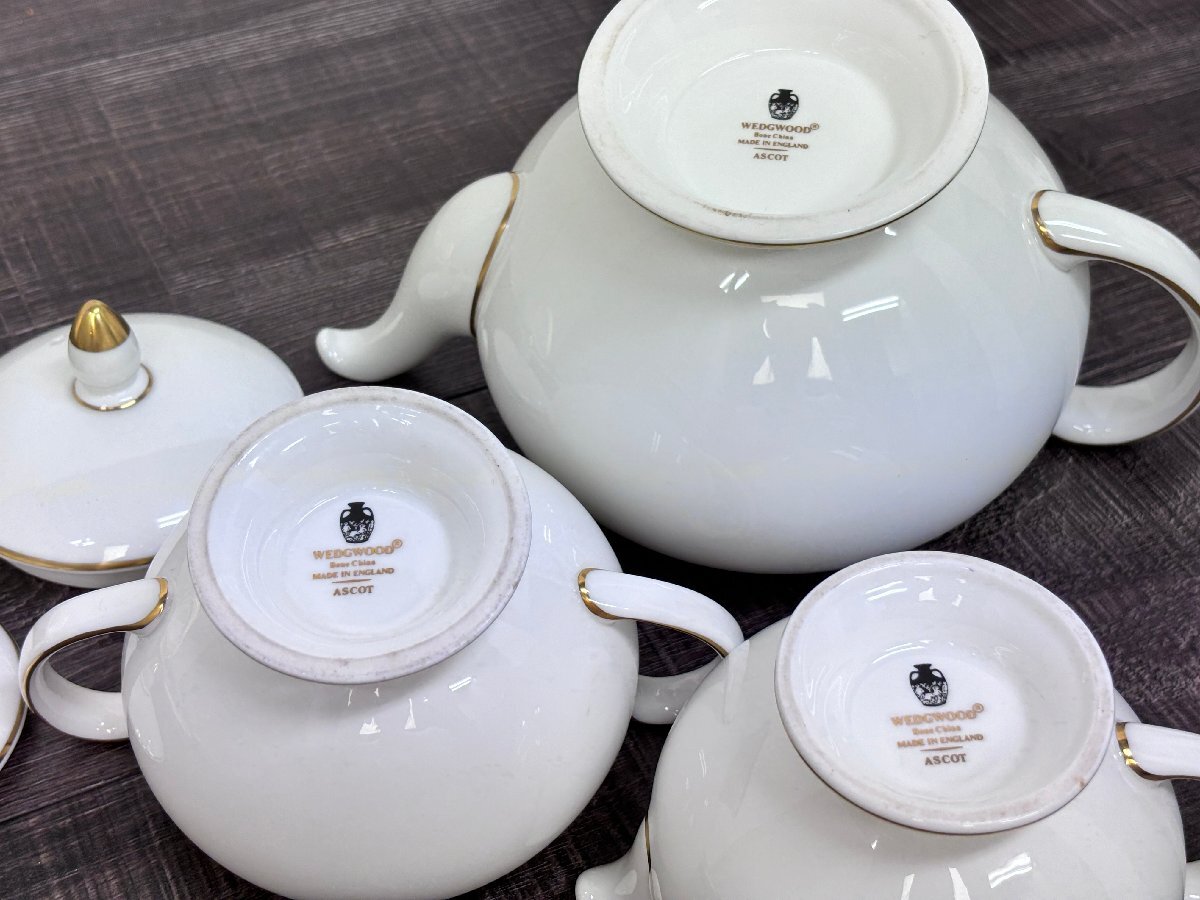 廃盤品◆Wedgwood / ウエッジウッド ASCOT / アスコット おまとめ カップ ソーサー プレート ポット クリーマー シュガーポット◆H0194の画像5