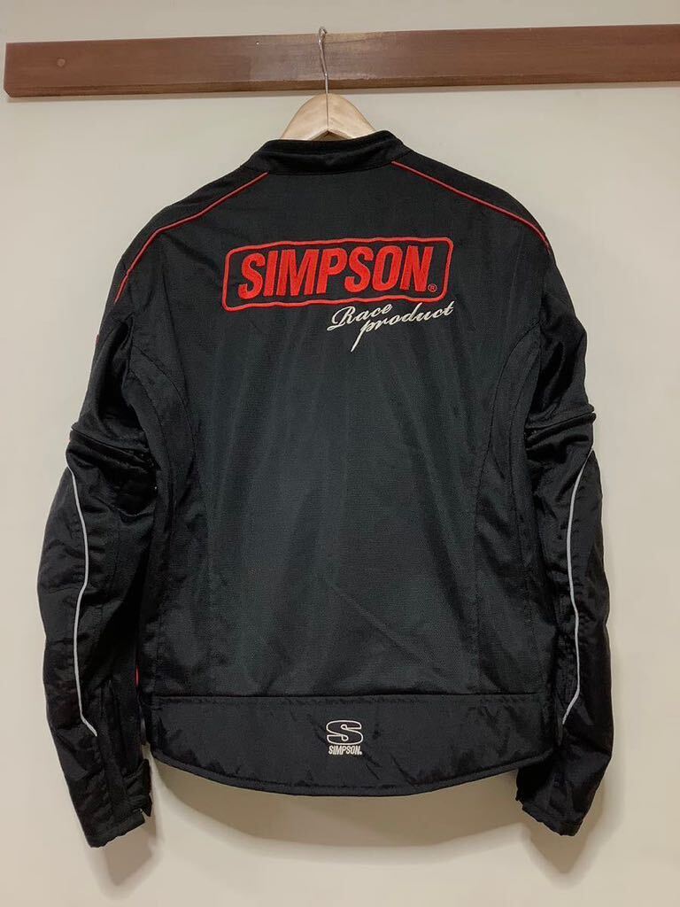て1389 SIMPSON シンプソン 60周年 メッシュライディングジャケット ライダースジャケット LL ブラックの画像2