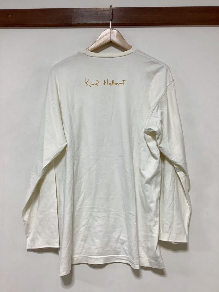 ni1312 Karl Helmut Karl hell m long sleeve T shirt long T long sleeve cut and sewn white retro made in Japan 