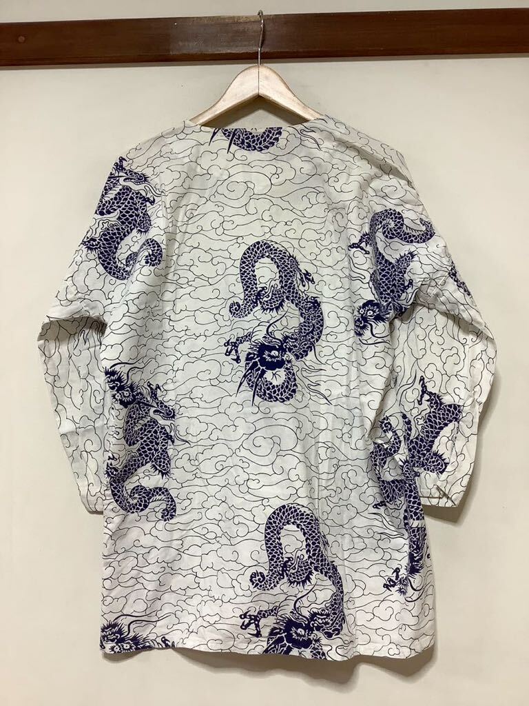 . 1388 Edo one common carp . shirt peace pattern extra-large white / navy . sea dragon meat underskirt 