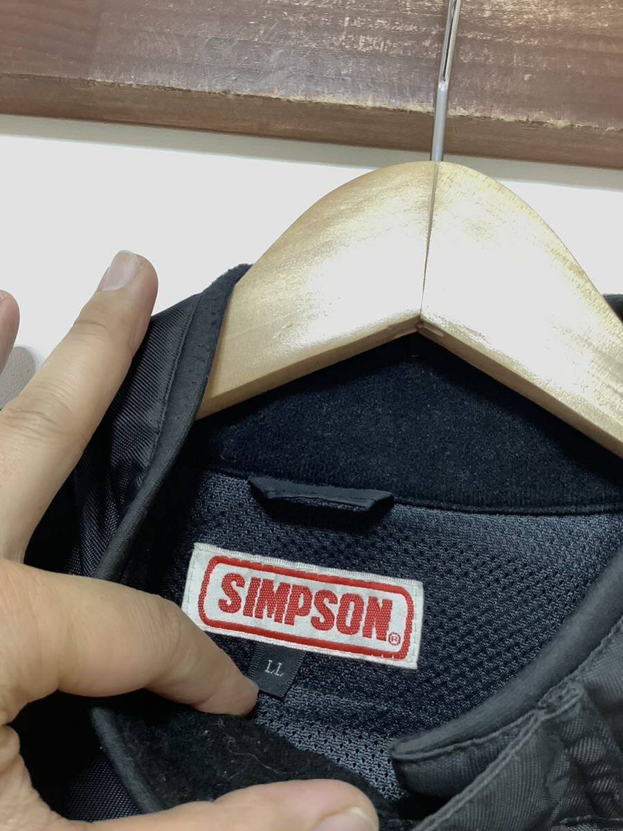 に1400 SIMPSON シンプソン ライディングジャケット ライダースジャケット LL ブラック 裏メッシュの画像4