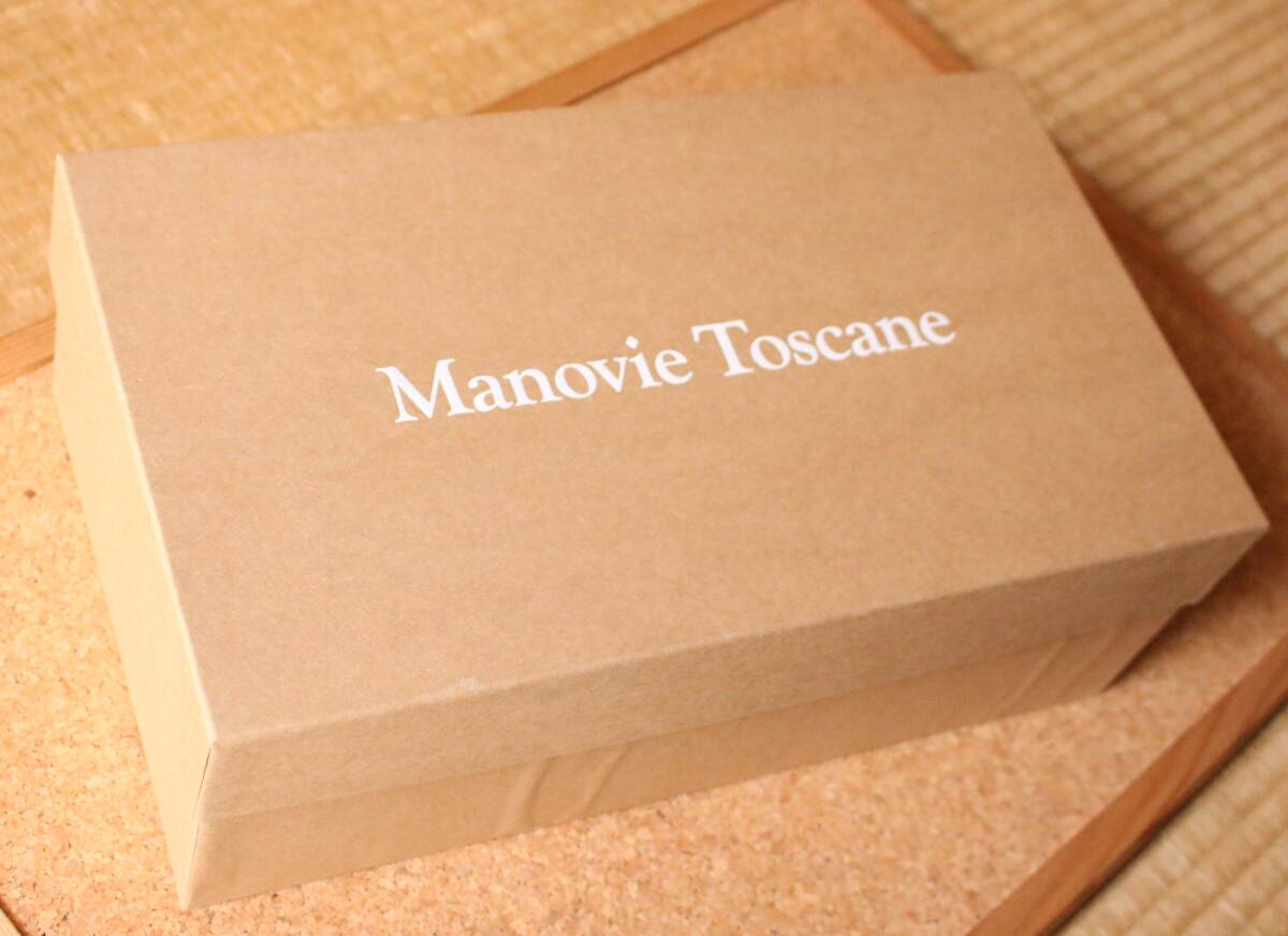 未使用 イタリア トスカーナ Manovie Toscane マノヴィエ トスカーネ レザースニーカー 40（25.0相当）ネイビー