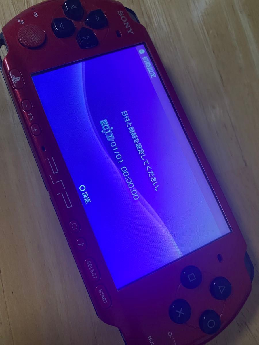 動作確認済み PSP3000 プレイステーション ポータブル PlayStation ソニー レッド 充電器(非正規品)付き