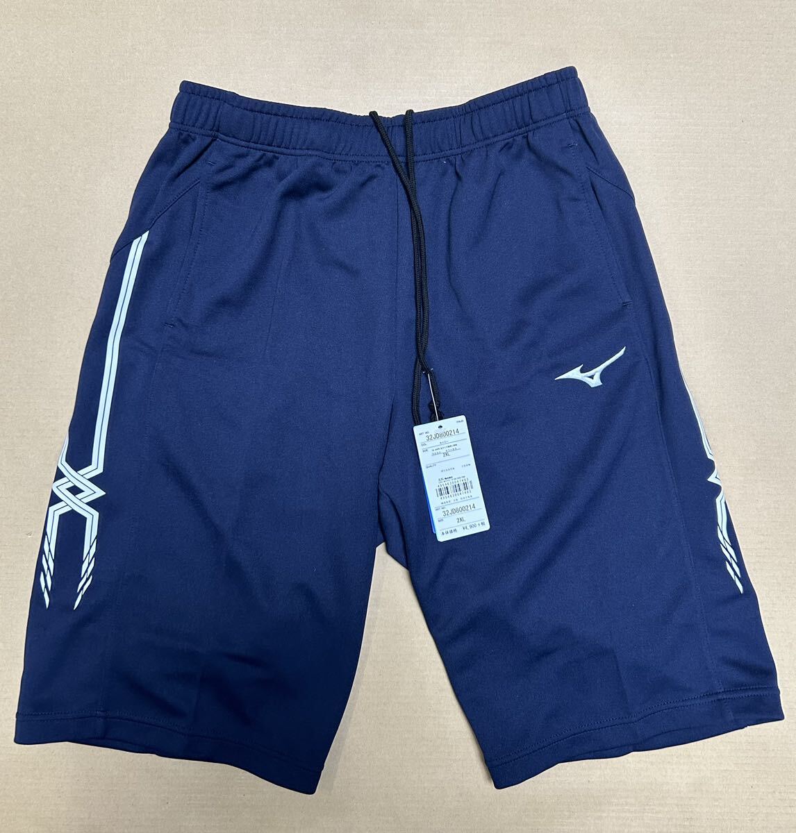 【た-4-140】 80 未使用 MIZUNO ミズノ トレーニングパンツ ハーフパンツ 3本セット XL/1点 2XL/1点 3XL/1点 紺色 ネイビーの画像5