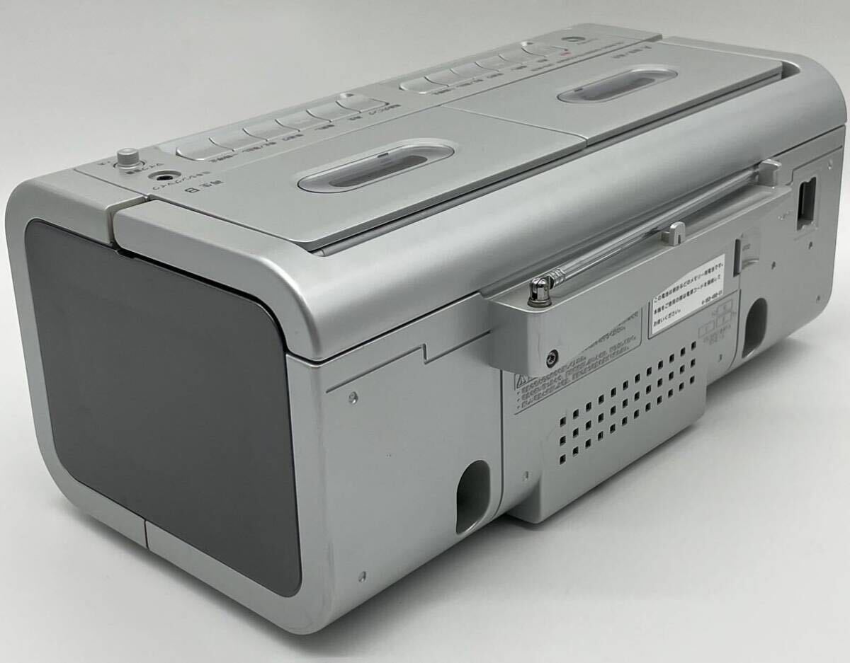 【い-4-57-100】稼働品 SONY ソニー CDラジカセ ダブルカセット CFD-W78 シルバー 2012年製 中古品の画像8