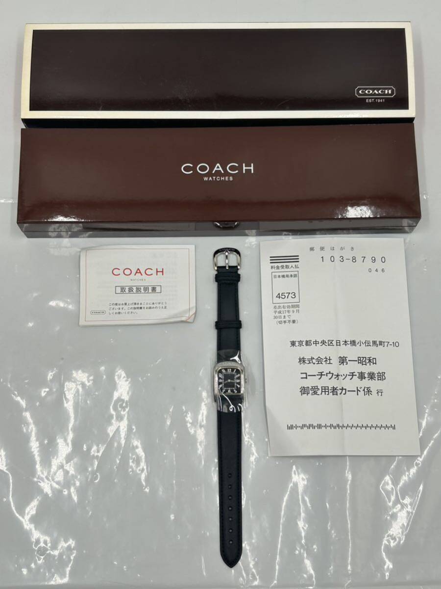 【た-4-83】 60 未使用 スイス製 COACH コーチ 腕時計 箱 説明書 付属の画像1