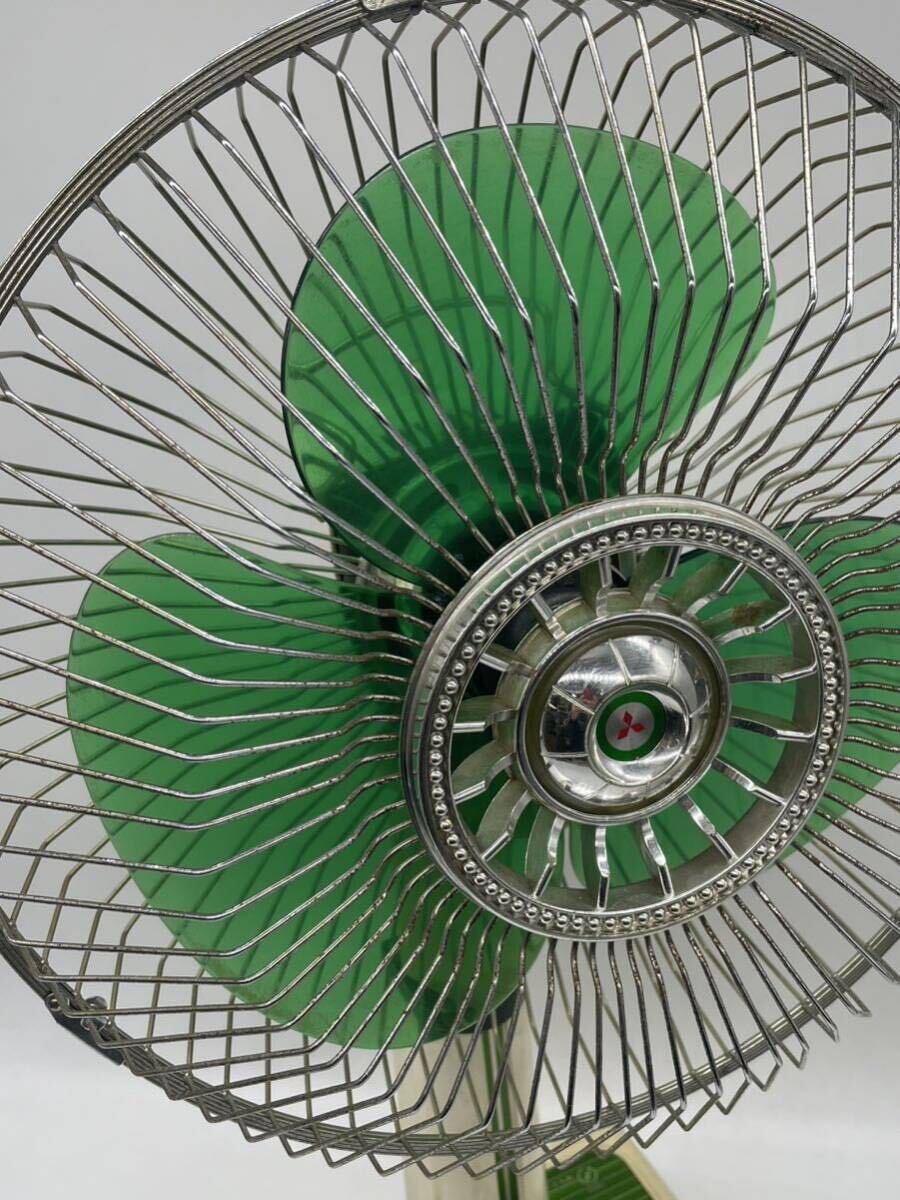 【い-4-58-140】昭和レトロ MITSUBISHI COMPAC 扇風機 R30-YTG グリーン 三菱 コレクション アンティーク 稼働品/中古品の画像2