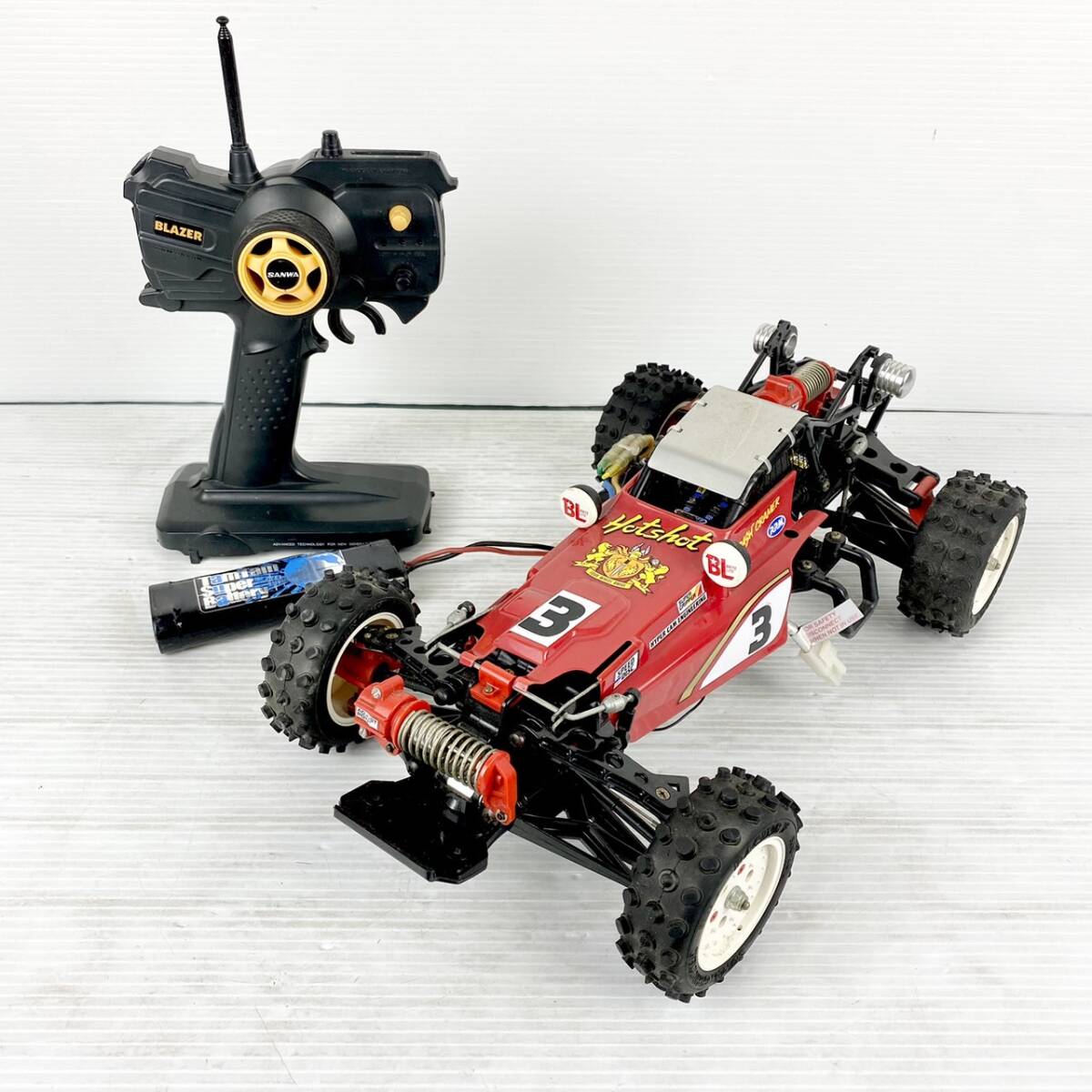 《現状品》TAMIYA/タミヤ/HOT SHOT/ホットショット4WD/【1/10】/電動RC/レーシングバギー/ラジコン/TA06D21RC003の画像1