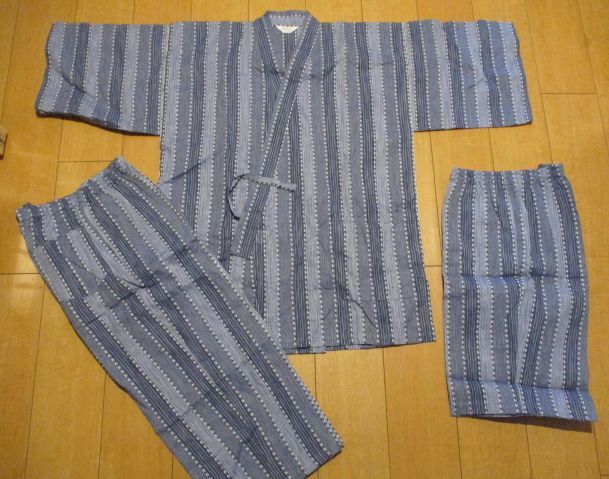 Apr17-D men's jinbei 3 point set Father's day preparation trousers 2 ps attaching 