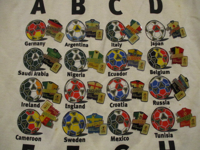 2002 FIFA　WORLD CUP　ワールドカップ　KOREAJAPAN　Tシャツ　ピンバッジ付き　Sサイズ_画像3