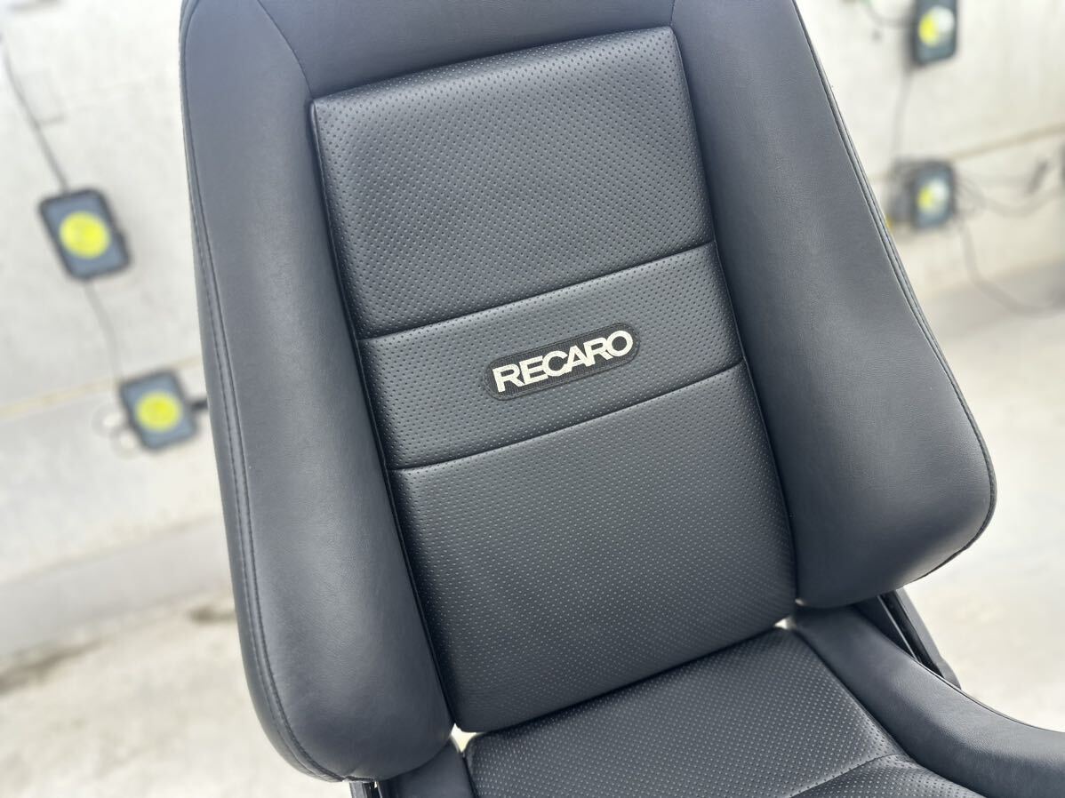 RECARO レカロ エルゴメド L Ｄ フェイクレザー張替 1円スタート 状態良好 センターパンチング柄 肘掛けホール有 足元スライドタイプの画像3