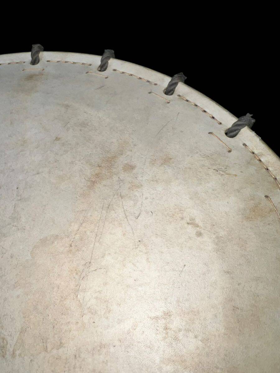 時代物 桶胴太鼓 和太鼓 口径約49cm 胴高約37cm 和楽器 打楽器 締め太鼓 の画像3