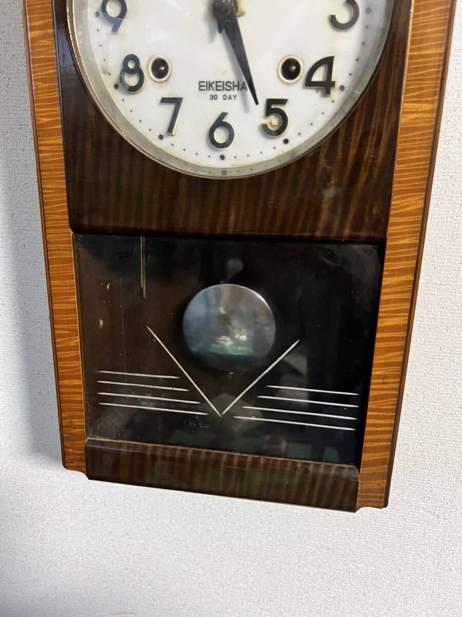 昭和レトロ 当時物　ゼンマイ式 振り子時計 ボンボン時計　EIKEISHA_画像3