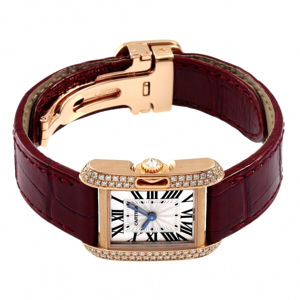 カルティエ Cartier タンク アングレーズ SM ベゼルダイヤ WT100013 シルバー文字盤 中古 腕時計 レディース_画像2