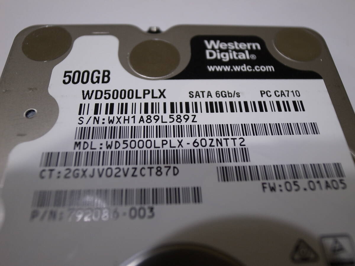 送料込!2個セット！WD BLACK　WD5000LPLX　2.5インチ 500GB HDD 7mm 正常品/②_画像3