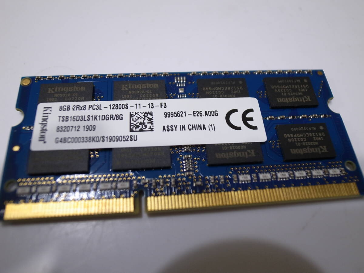 送料込！Kingston PC3L-12800Sノート用 //8GBx1枚の画像1