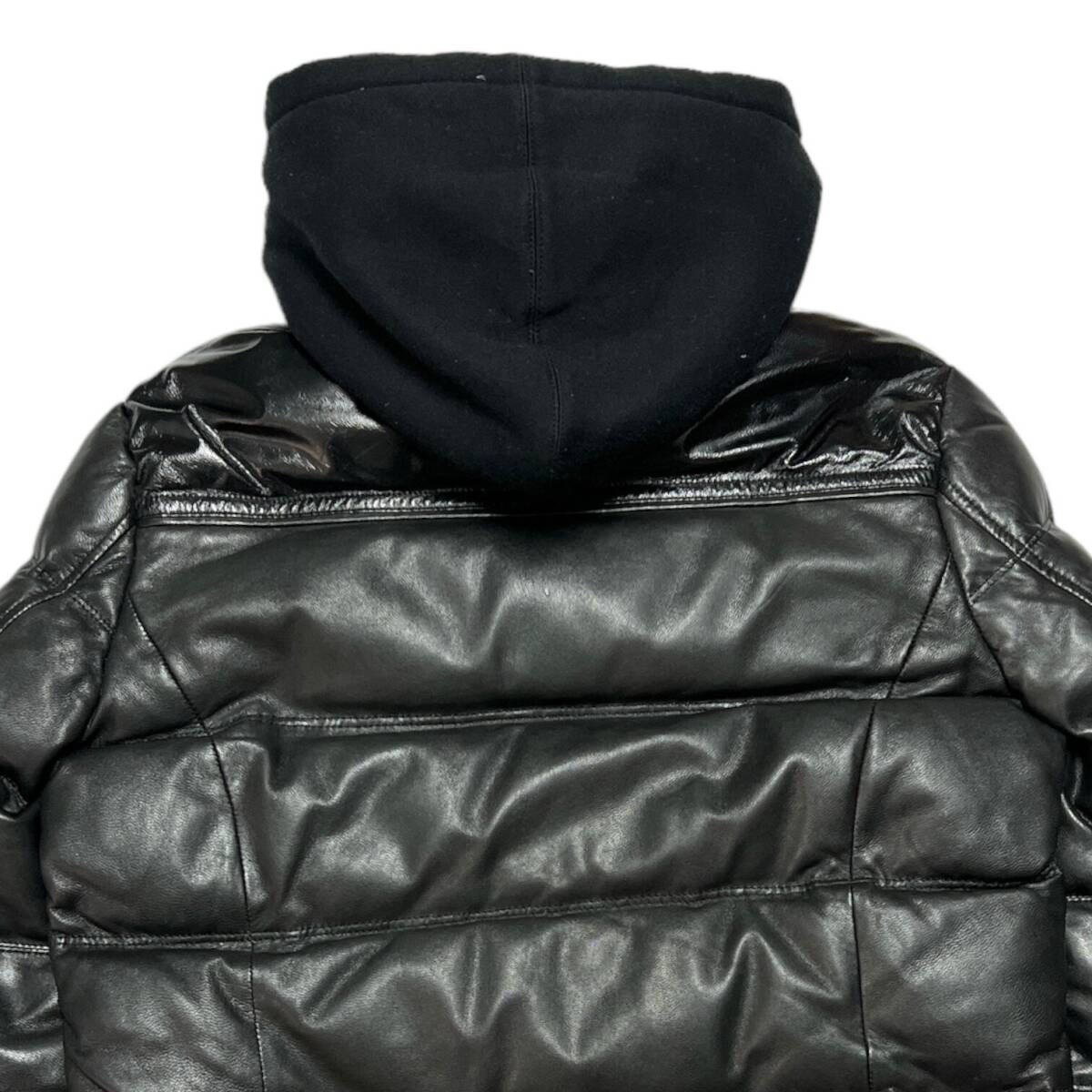 5351 POUR LES HOMMES 5351プールオム　Leather Hooded Down Jacket ブラック サイズ:2_画像4