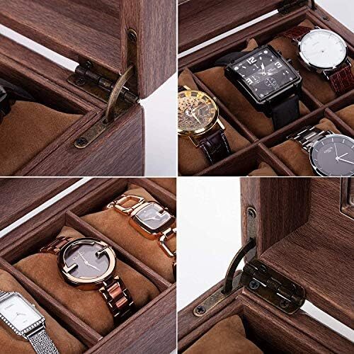 ブラウン_6本 木目PU 腕時計収納ケース 腕時計収納ボックス コレクションケース 6本用_画像7