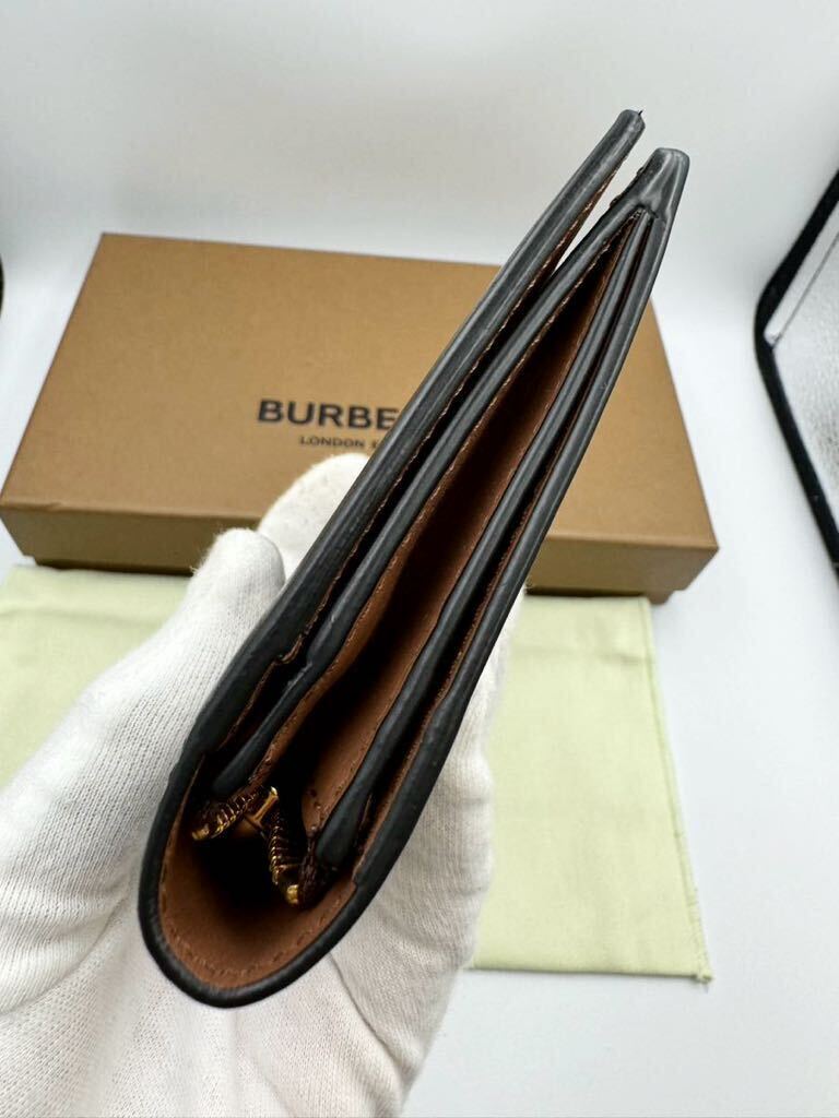 箱付未使用品★バーバリー 小銭入れ コインケース ブラック ロゴ型押し 未使用品 現行ロゴ バーバリー 長財布 ブラック レザー 小銭入れ